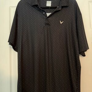 Callaway Black Polo Shirt with Subtle Pattern
